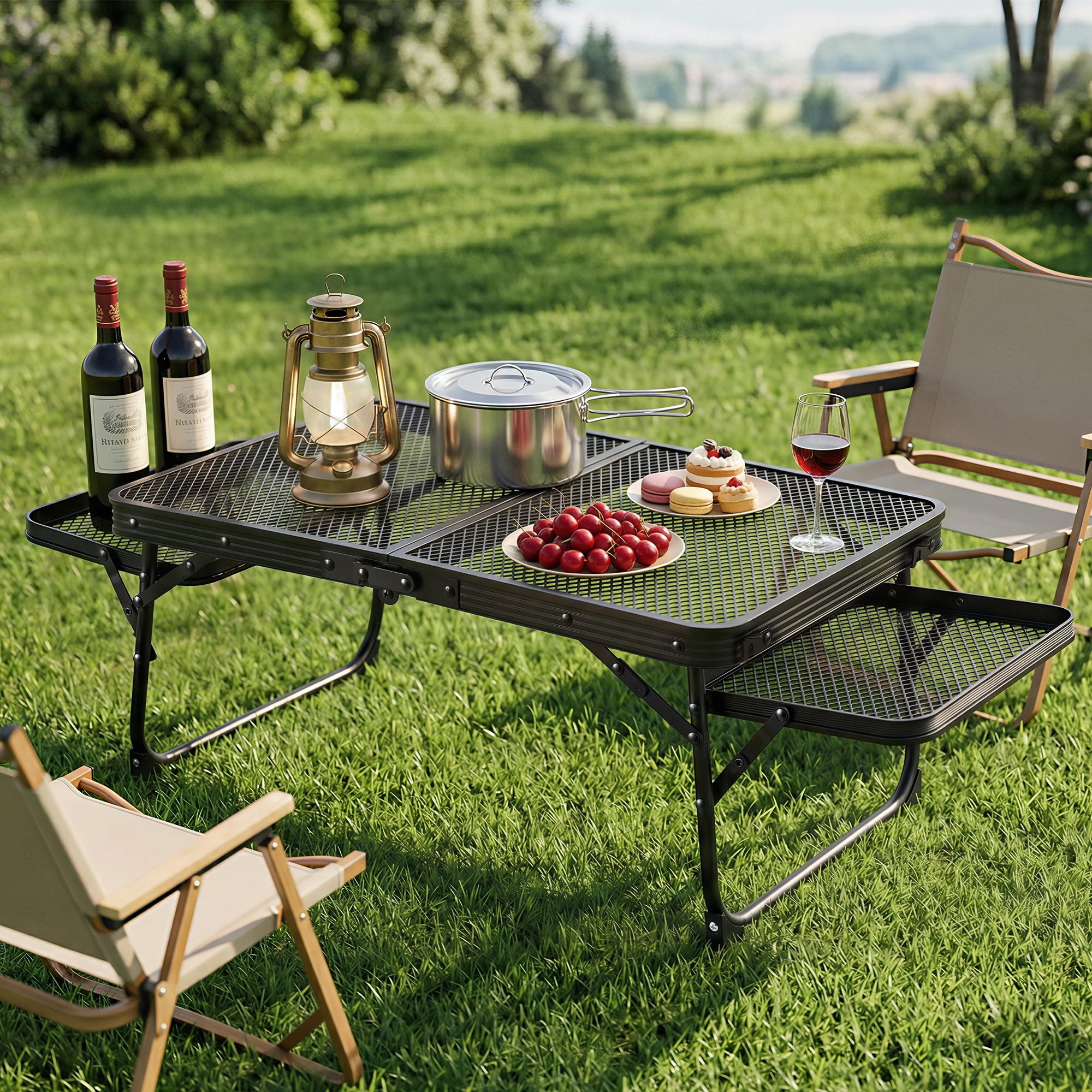 Weisshorn Camping Table Mesh Desktop Lightweight Portable Outdoor Folding Grill Desk