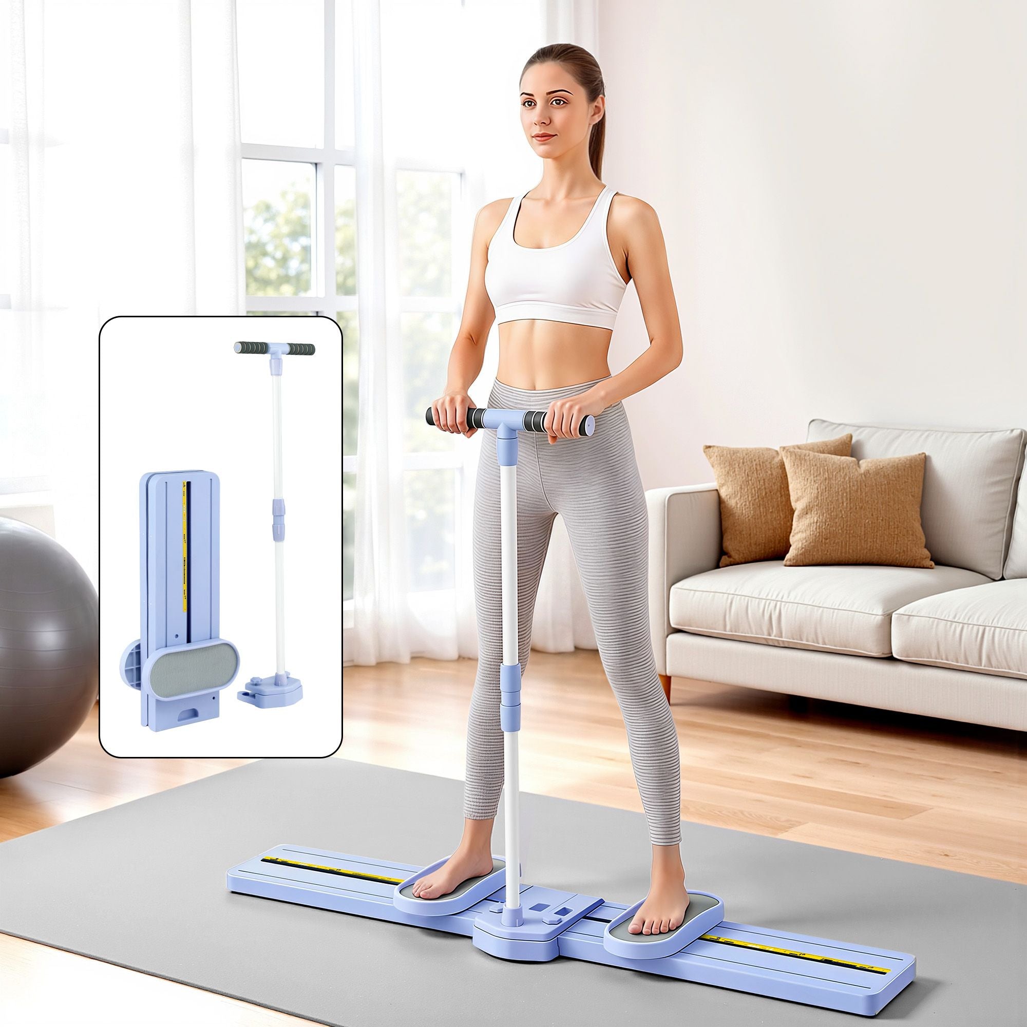 Everfit Thigh Hip Exerciser Home Ski Leg Trainer Machine Fitness Cardio Foldable