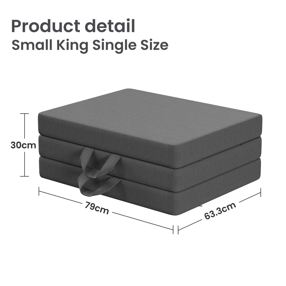 10cm Small King Single BedStory 3-Fold Mattress - XFGH-MA-K-FD-10-SKS-GY