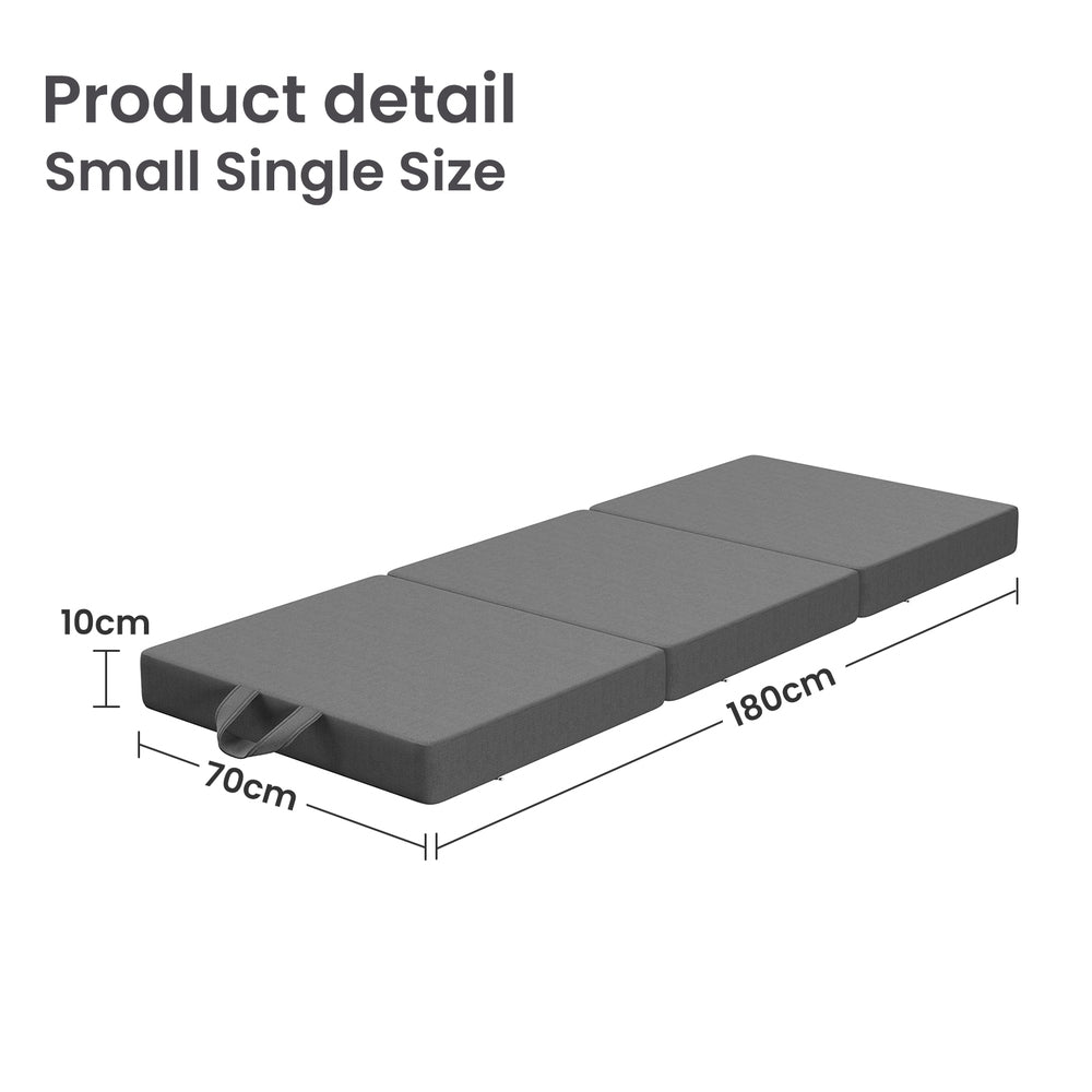 10cm Small Single BedStory 3-Fold Mattress Folding - XFGH-MA-K-FD-10-SS-GY