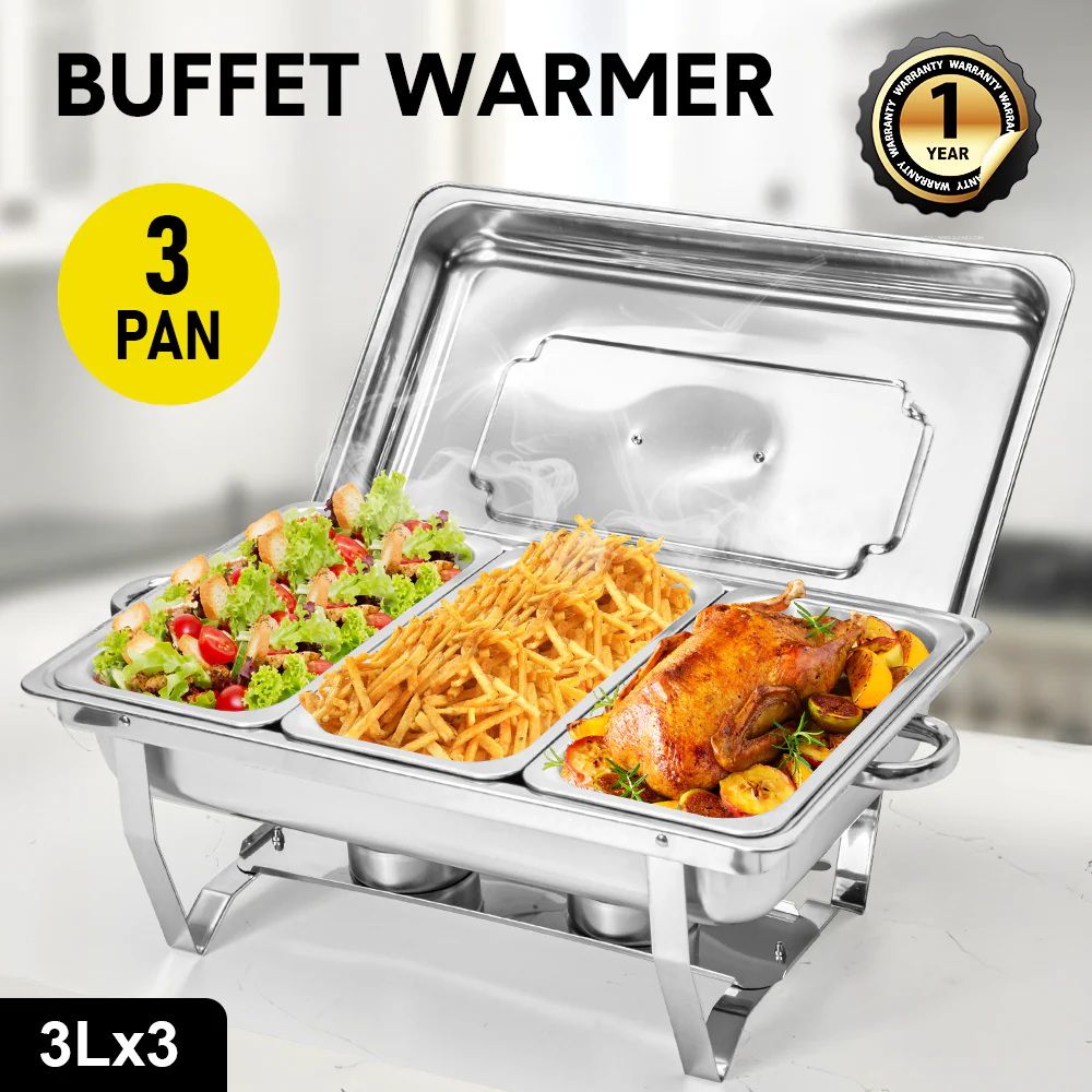 Alston 3LX3 Chafing Dish Set, Premium 410 Stainless Steel Buffet - XFYA-BW-3T