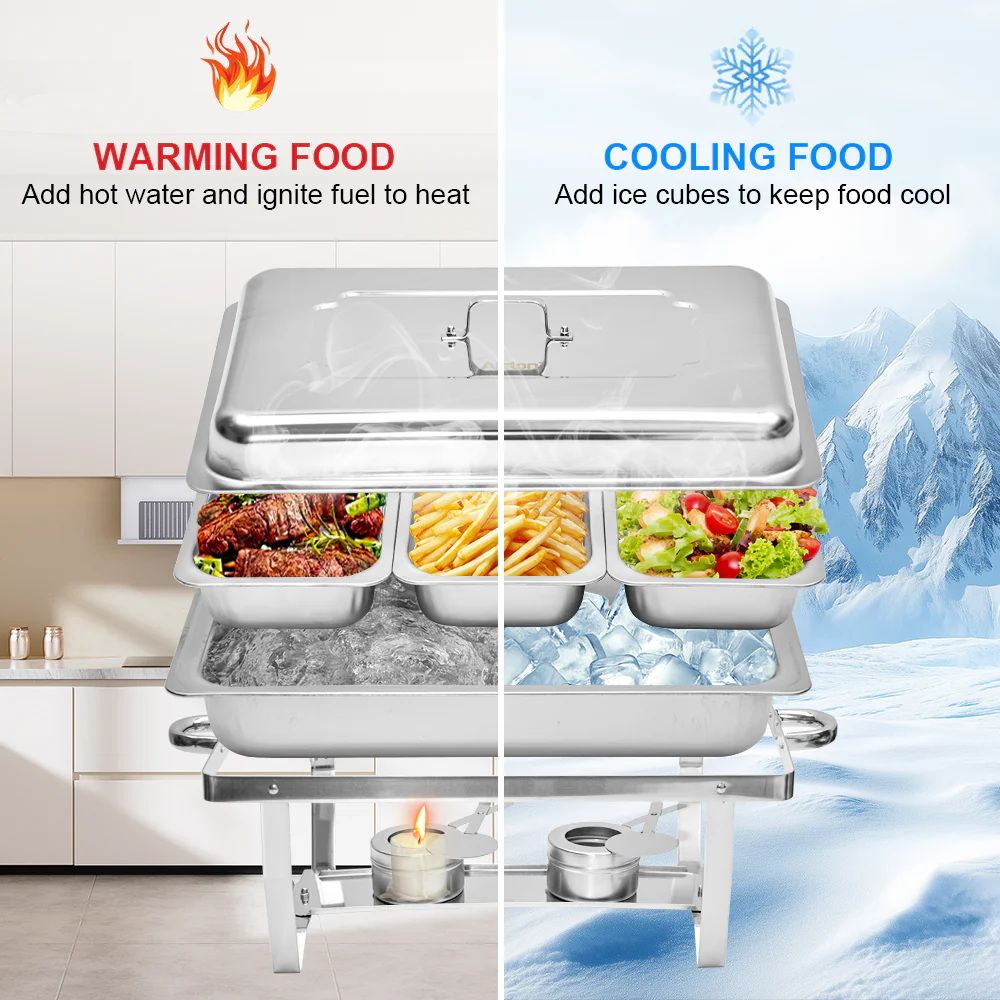 Alston 3LX3 Chafing Dish Set, Premium 410 Stainless Steel Buffet - XFYA-BW-3T