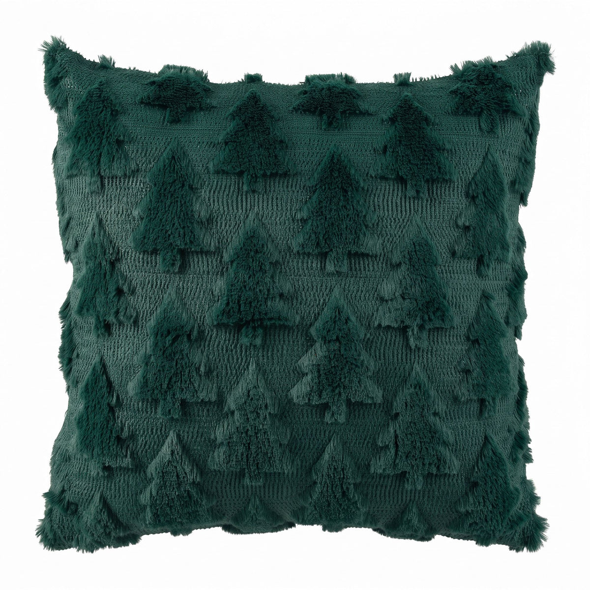 Jingle Jollys Christmas Tree Pillow 2 Packs Soft Fur Throw Green 45 x 45cm x