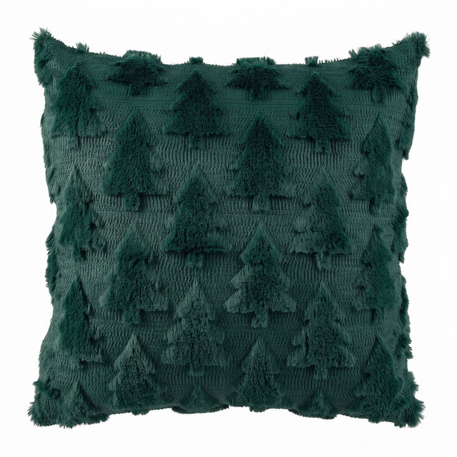 Jingle Jollys Christmas Tree Pillow 2 Packs Soft Fur Throw Green 45 x 45cm x