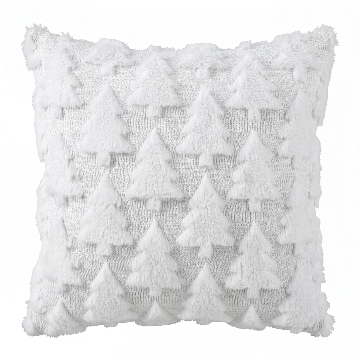 Jingle Jollys Christmas Tree Pillow 2 Packs Soft Fur Throw White 45 x 45cm x