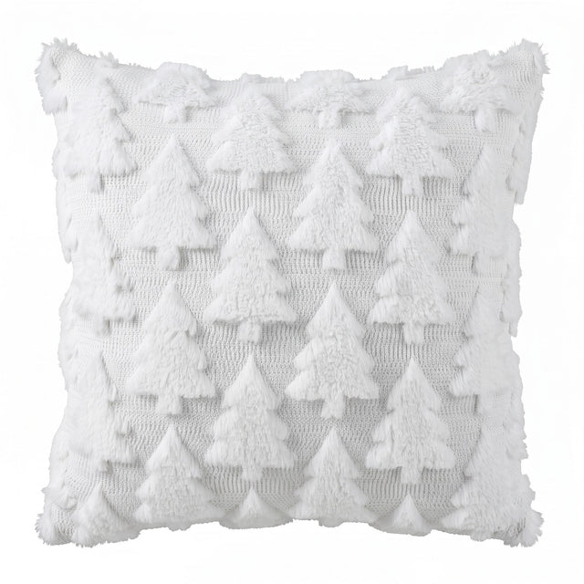 Jingle Jollys Christmas Tree Pillow 2 Packs Soft Fur Throw White 45 x 45cm x