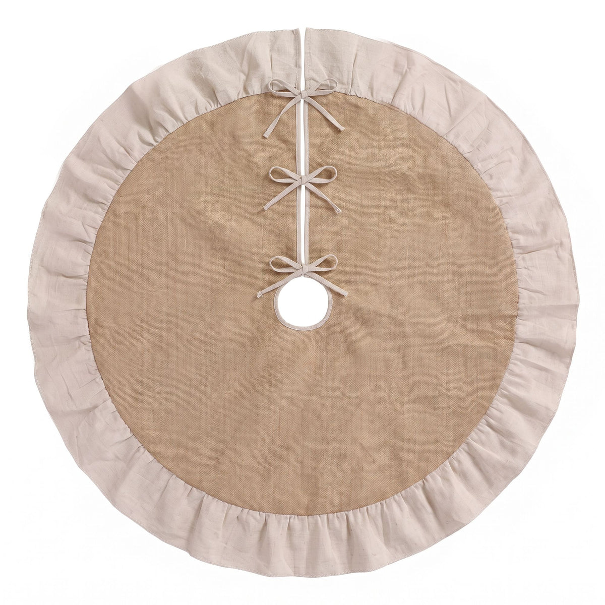 Jingle Jollys 120cm Christmas Tree Skirt Linen Christmas Tree Mat Decor