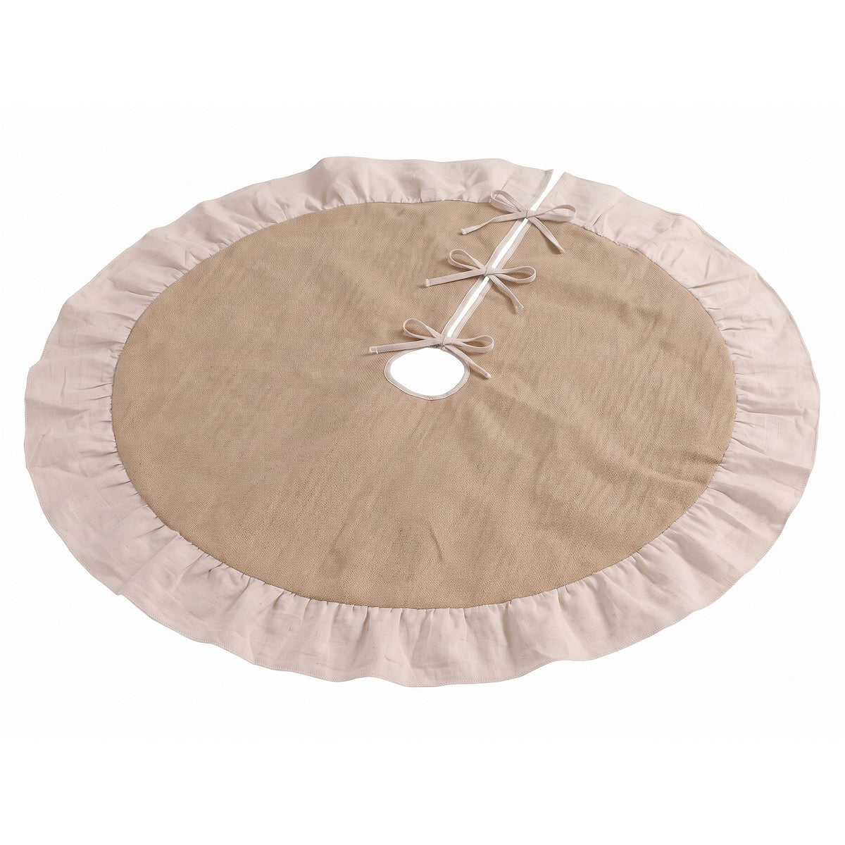 Jingle Jollys 120cm Christmas Tree Skirt Linen Christmas Tree Mat Decor