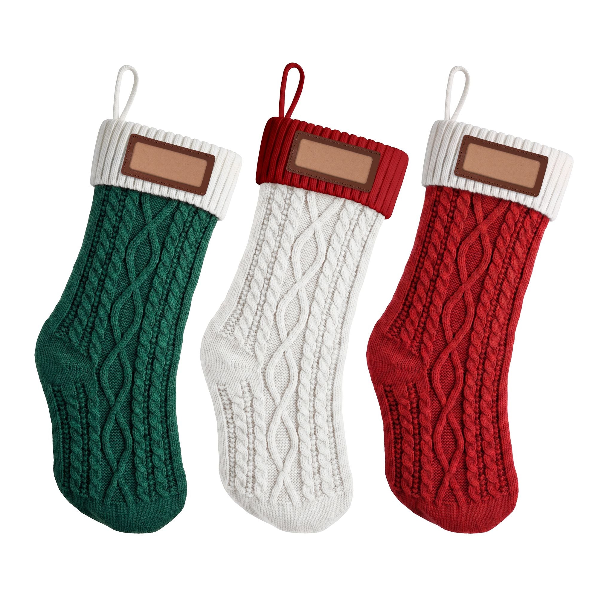 Jingle Jollys 3PCS Stockings Leather 16 Displays