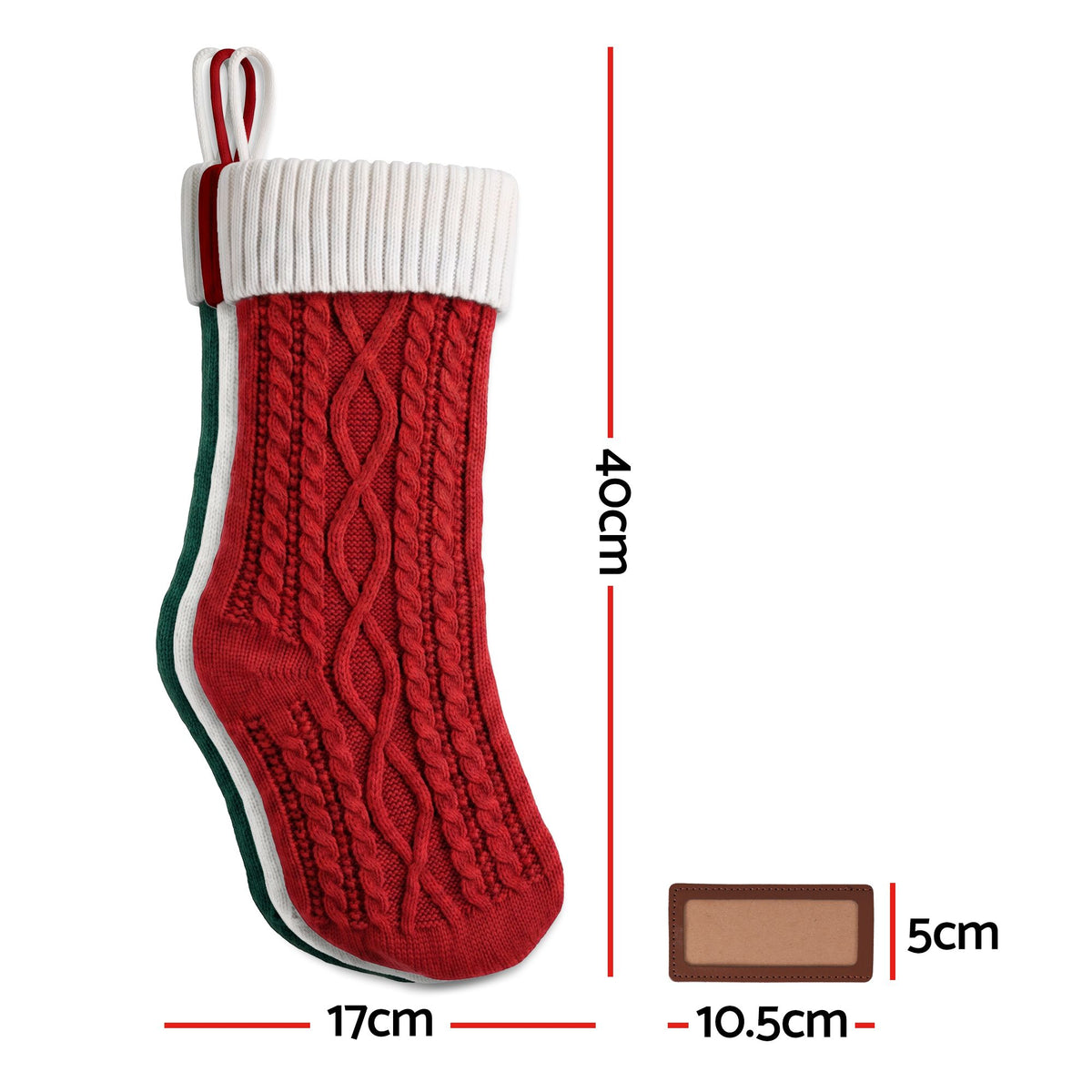 Jingle Jollys 3PCS Stockings Leather 16 Displays