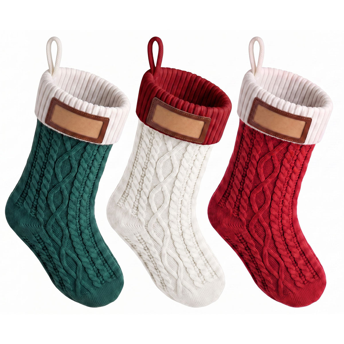 Jingle Jollys 3PCS Stockings Leather 16 Displays