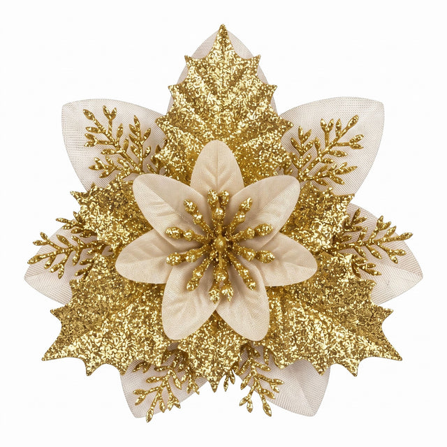 Jingle Jollys Christmas Tree Flower Set 10Pcs, Garland/Wreath