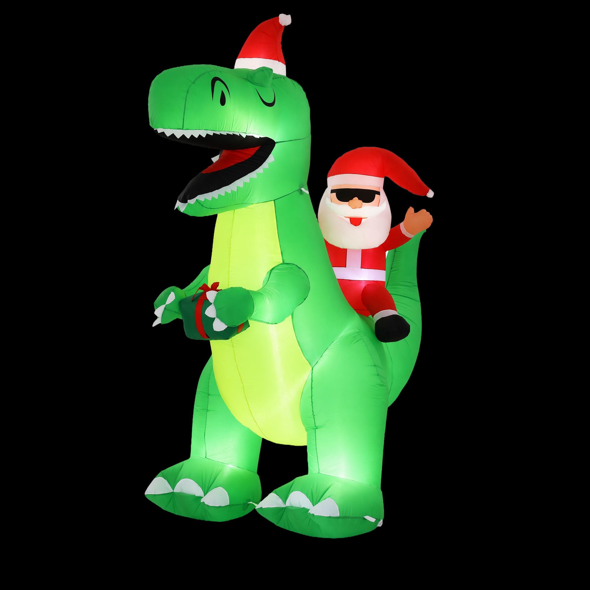 Jingle Jollys Christmas Inflatable Dinosaur 2.5M Illuminated Decorations