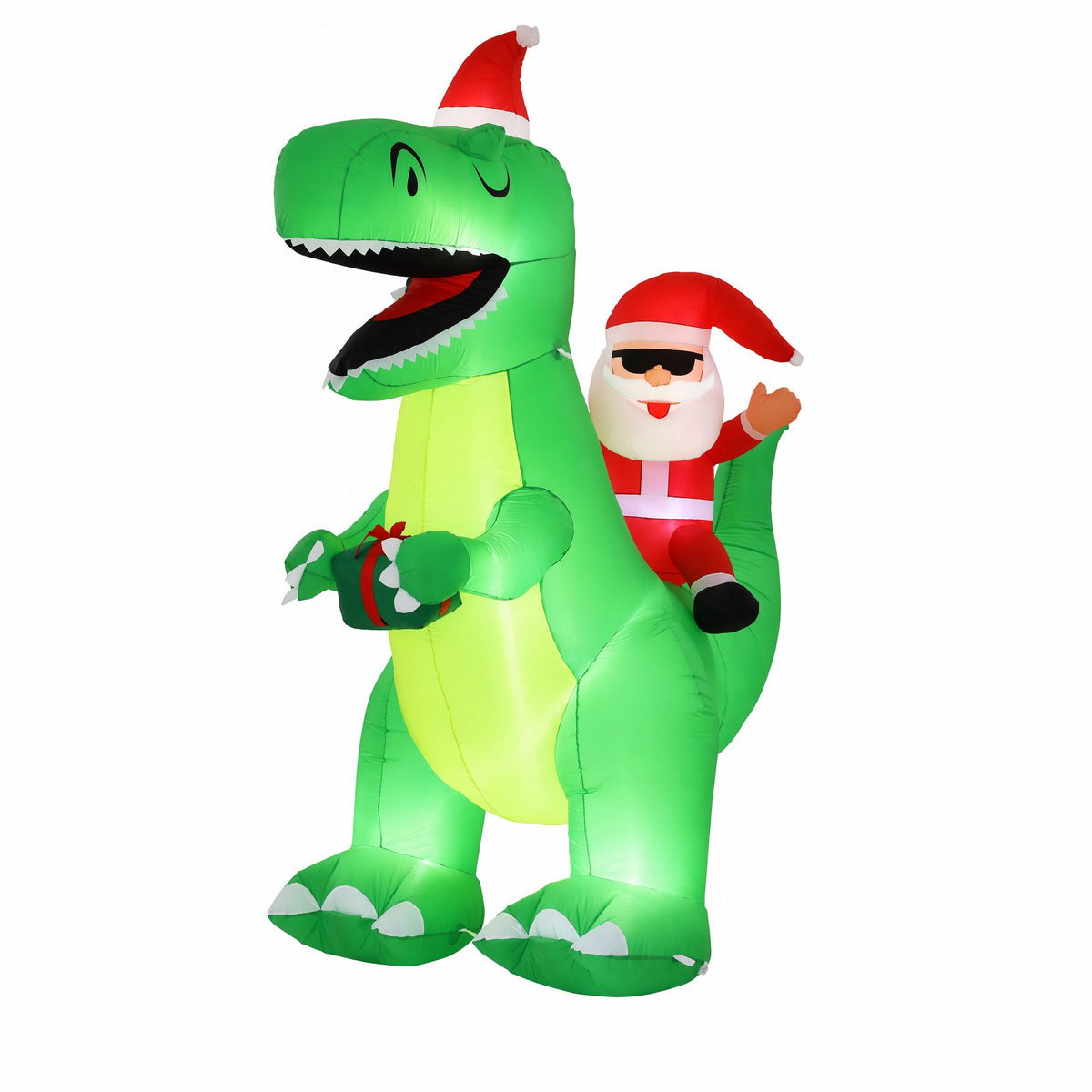 Jingle Jollys Christmas Inflatable Dinosaur 2.5M Illuminated Decorations