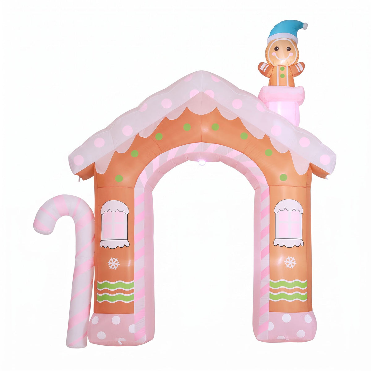 Jingle Jollys Christmas Inflatable Gingerbread Man Candy 3.2M Illuminated Decorations