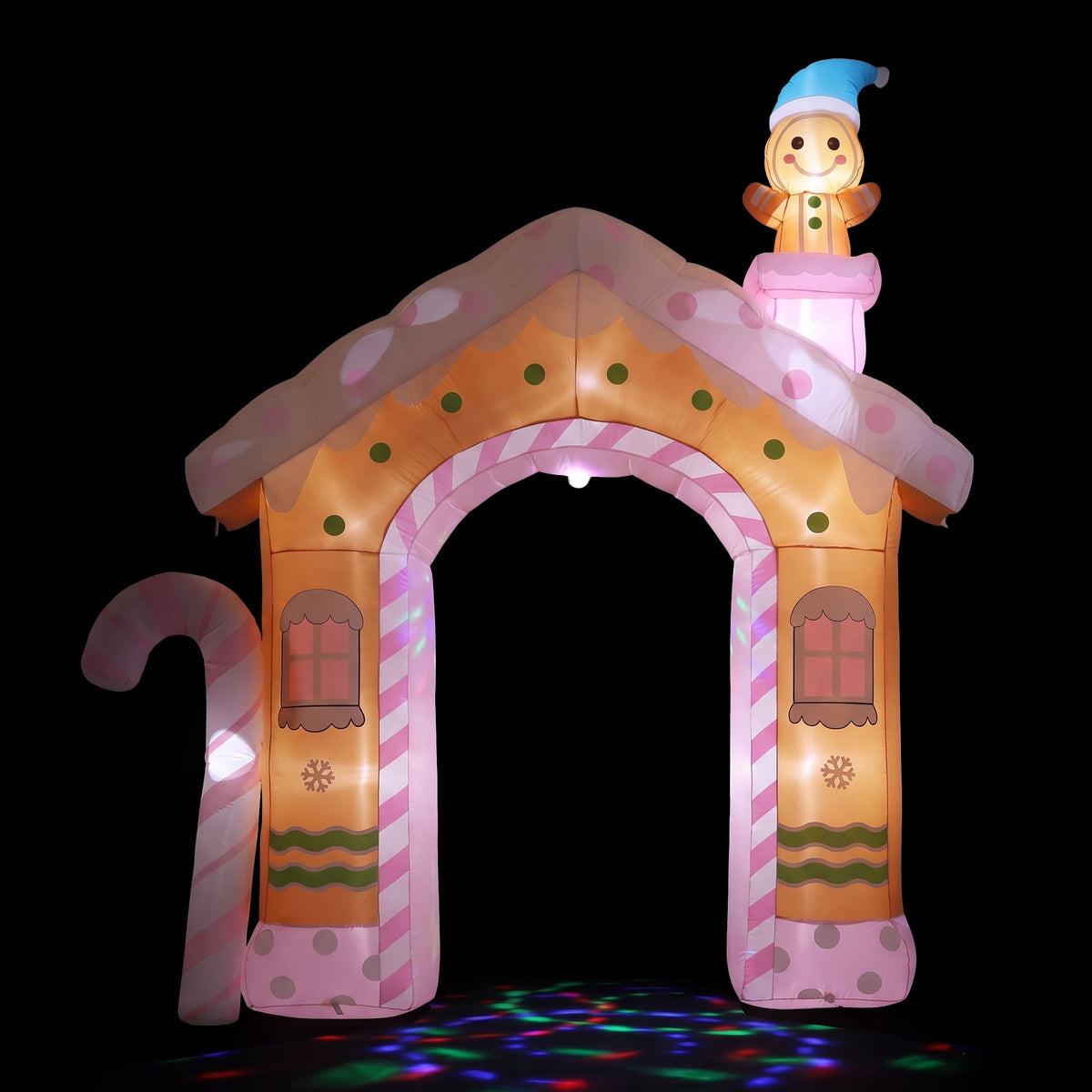Jingle Jollys Christmas Inflatable Gingerbread Man Candy 3.2M Illuminated Decorations