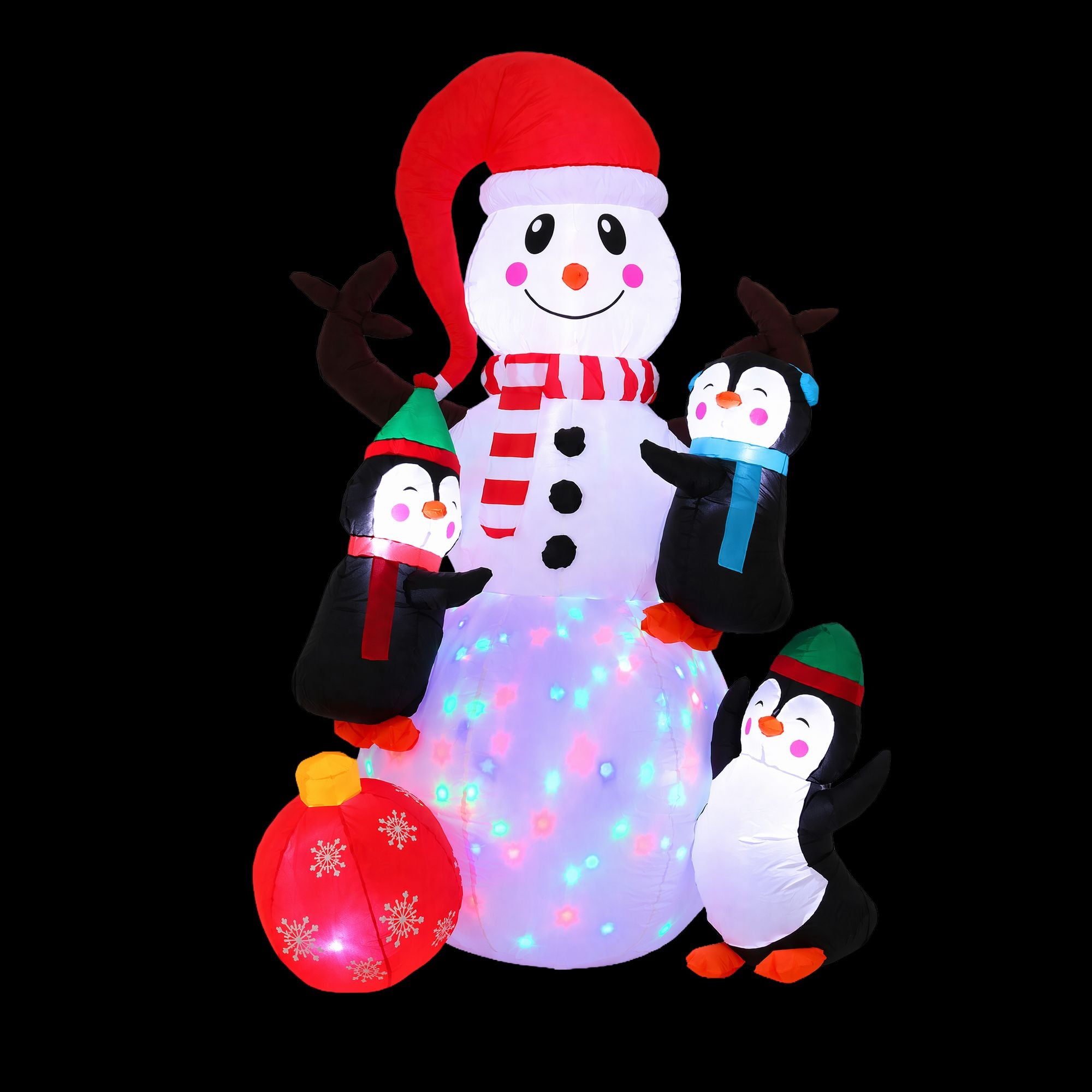 Jingle Jollys Christmas Inflatable Snowman 1.8M Height LED Outdoor Decorations Illuminated
