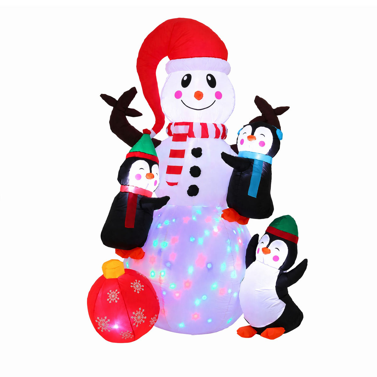 Jingle Jollys Christmas Inflatable Snowman 1.8M Height LED Outdoor Decorations Illuminated