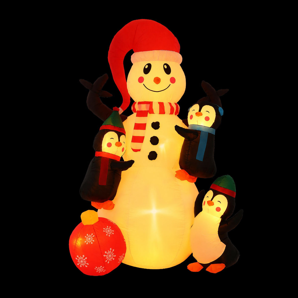 Jingle Jollys Christmas Inflatable Snowman 1.8M Height LED Outdoor Decorations Warm Light