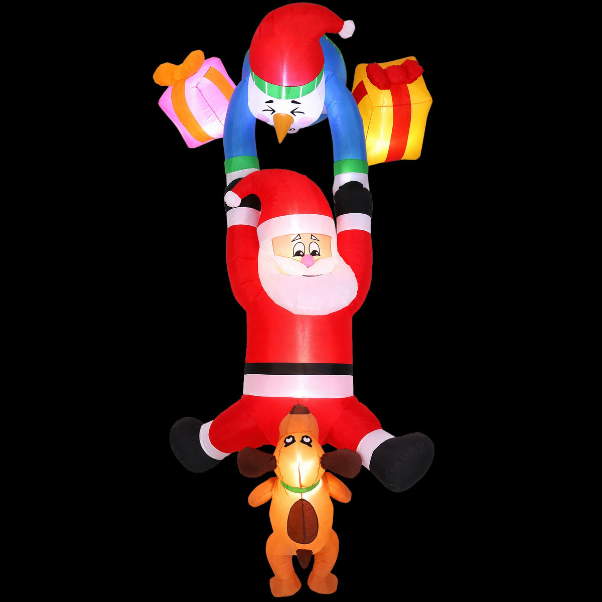 Jingle Jollys Christmas Inflatable Climbing Santa 3.5M Height LED Decorations Illuminated