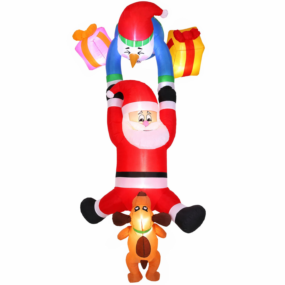 Jingle Jollys Christmas Inflatable Climbing Santa 3.5M Height LED Decorations Illuminated