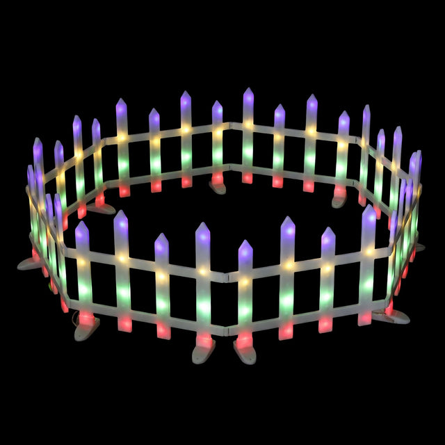 Jingle Jollys 3m Solar Fence Lights, 8pc Multicolour
