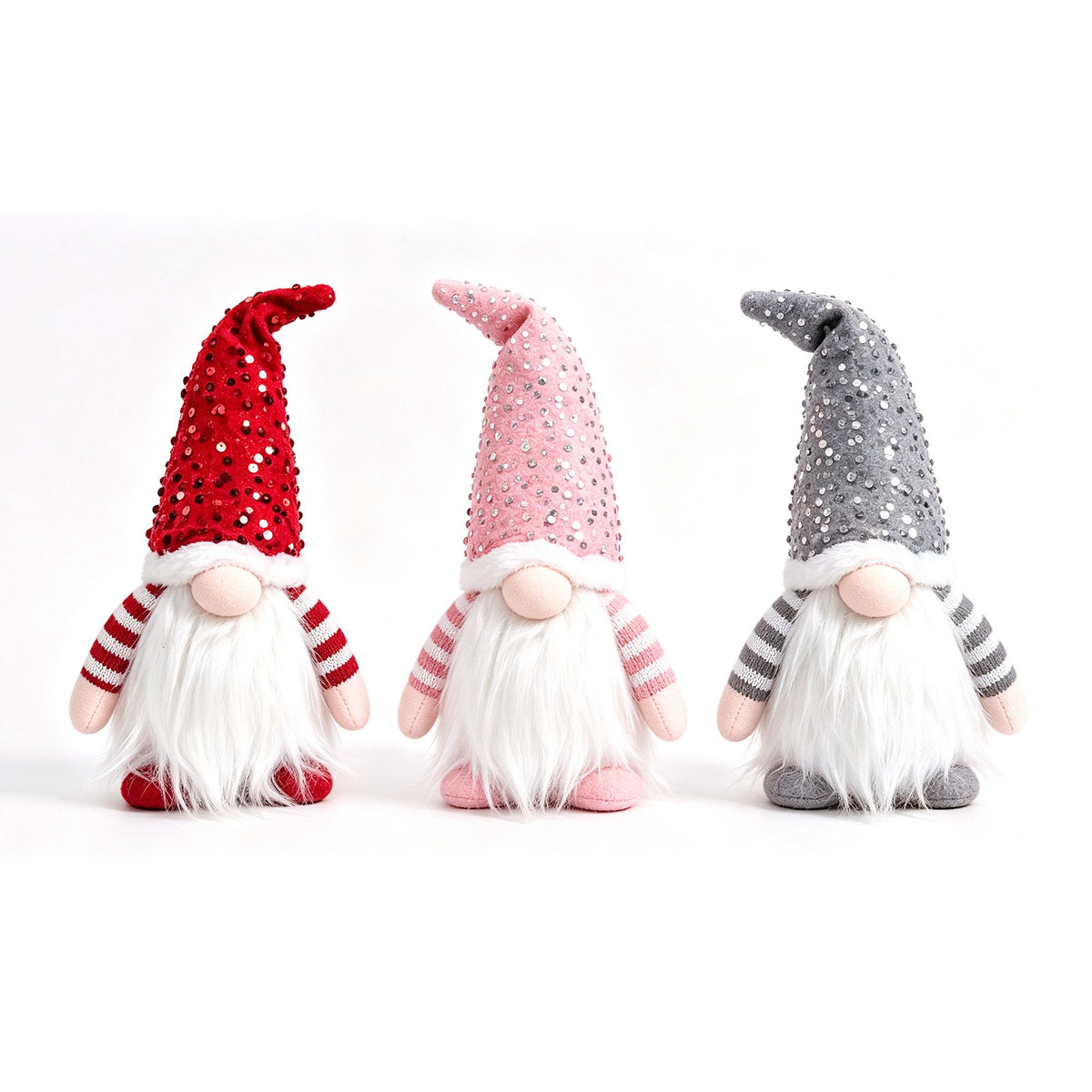 Jingle Jollys Christmas Gnomes Light Up Plush Goblin Set 3 Warm White