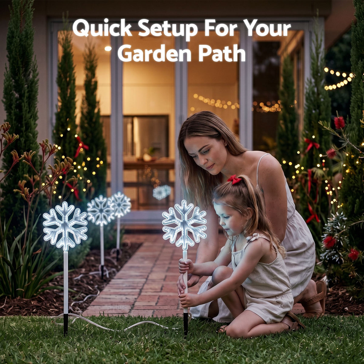 Jingle Jollys 4 pk Christmas Lights Path Lights Garden Pathway Lighting