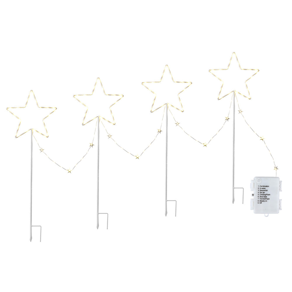 Jingle Jollys 4 PCS Christmas Lights Path Ground Light Garden 144 LED