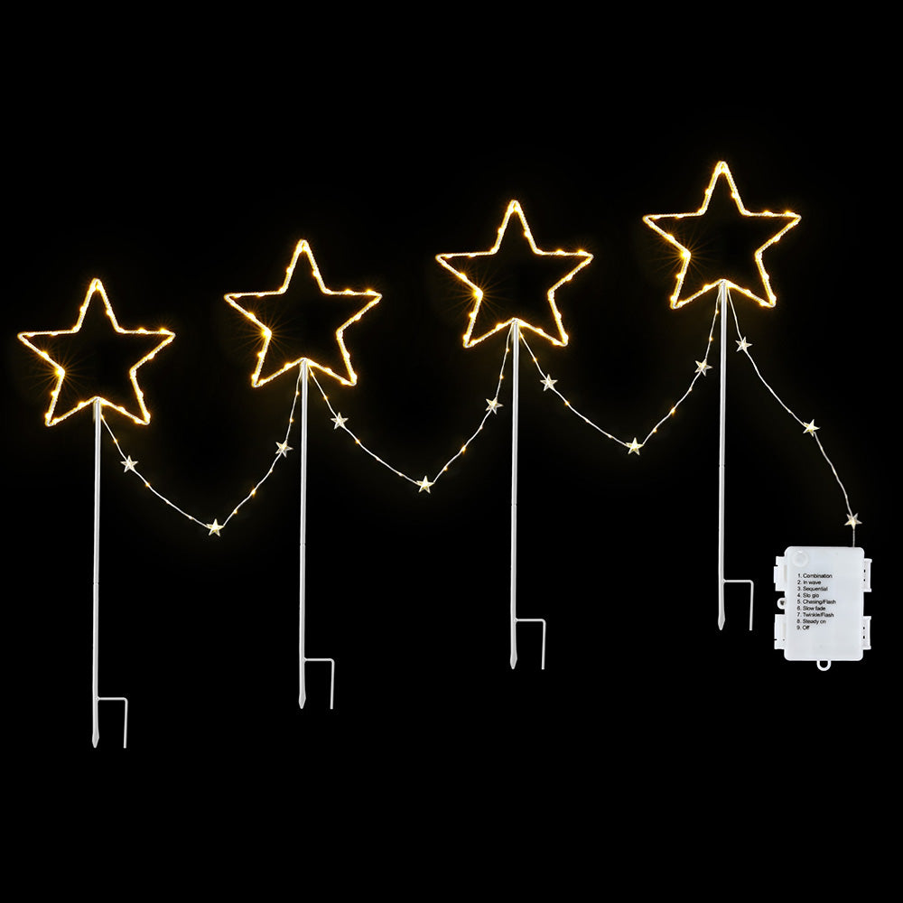 Jingle Jollys 4 PCS Christmas Lights Path Ground Light Garden 144 LED