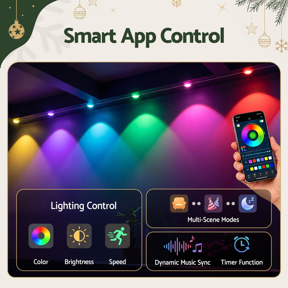 Jingle Jollys 15M Christmas Lights Permanent String Eaves Light 36 LED