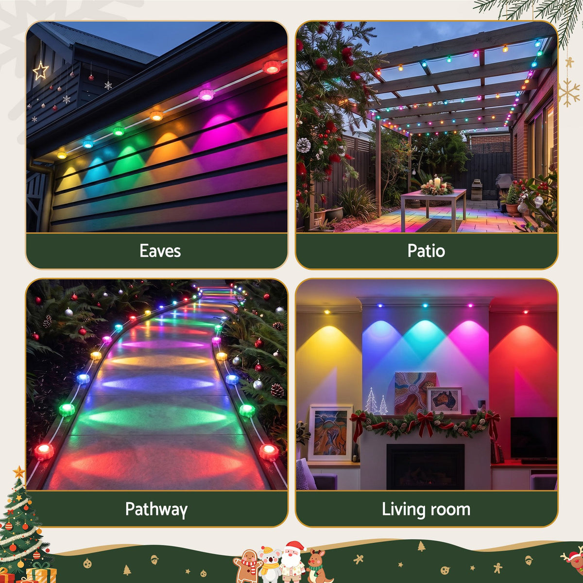 Jingle Jollys 30M Christmas Permanent Lights Smart Eaves App Control 72LED