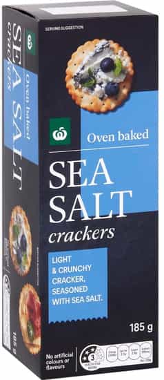 Woolworths Sea Salt Crackers (185 gs)