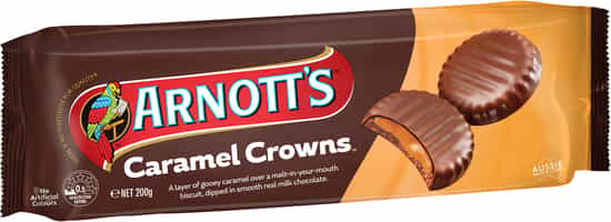 Arnott's Caramel Crowns Chocolate Biscuits (200 gs)