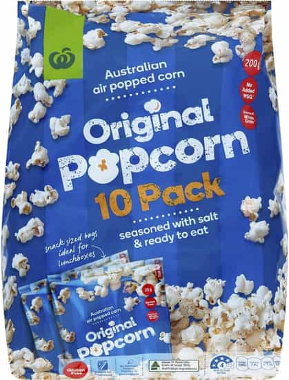 Woolworths Gluten Free Original Popcorn (200 g × 10 pks)