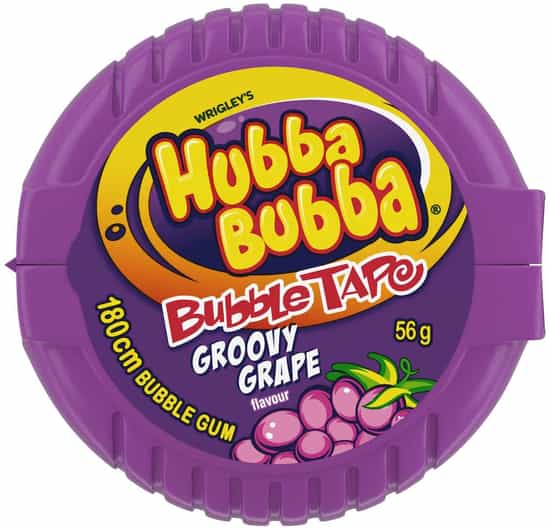 Hubba Bubba Bubble Tape Groovy Grape Gum (56 gs)