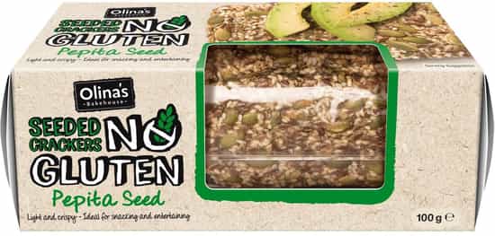 Olina's Bakehouse No Gluten Pepita Seed Crackers (100 gs)