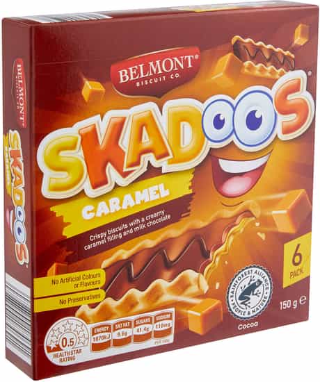 Belmont Biscuit Co. Skadoos Caramel Biscuit Bars (150 gs)