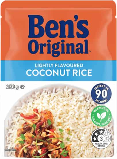 Ben's Original Lightly Flavored Coconut Microwave Rice Pouch (250 gs)