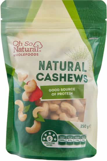 Oh So Natural Wholefoods Natural Cashews (250 gs)