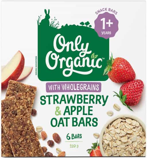 Only Organic Strawberry & Apple Oat Bars (120 g × 6 pks)