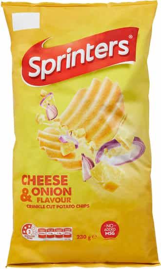 Sprinters Cheese & Onion Crinkle Cut Chips (230 gs)