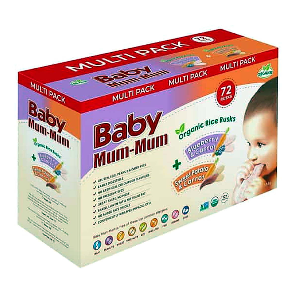 Baby Mum-Mum Organic Mixed Rice Rusks (2 g x 72 pk)
