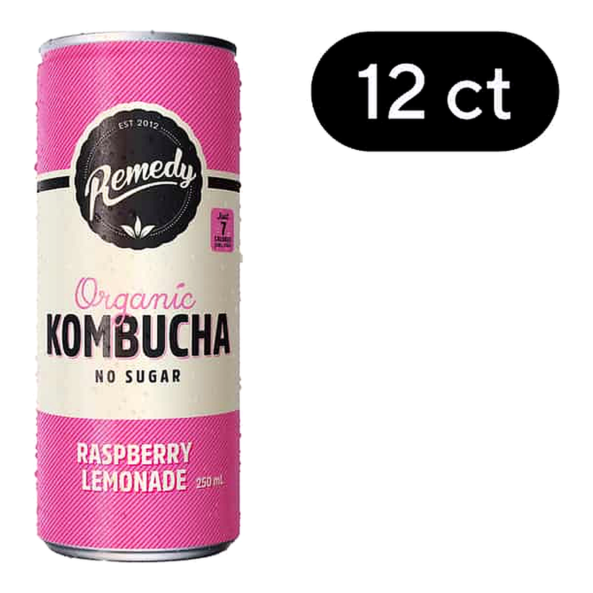 Remedy Raspberry Lemonade Kombucha (250 ml x 12 pk)