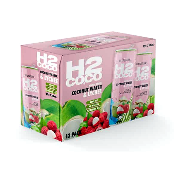 H2coco Lychee Coconut Water (330 ml 脳 12 pk)