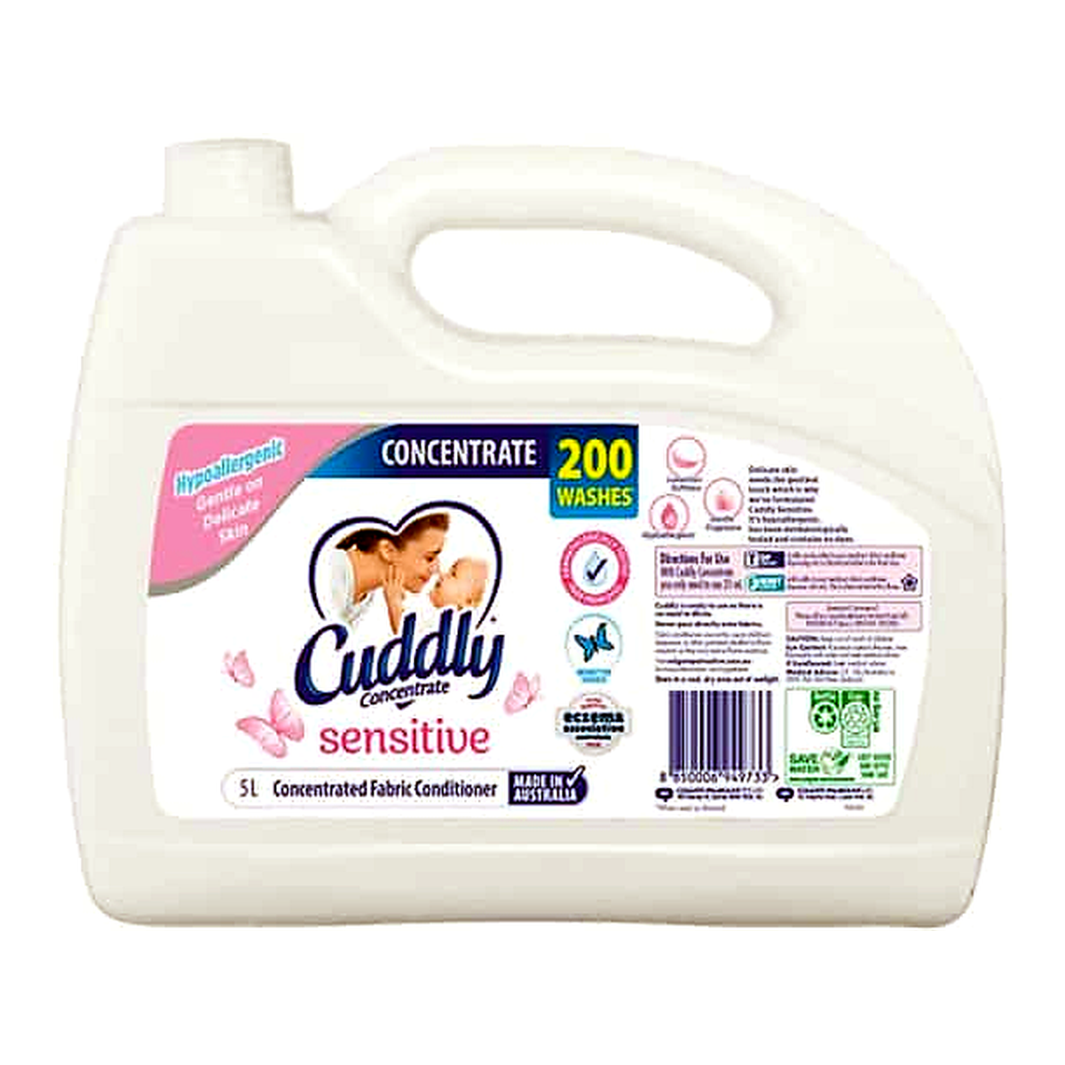 Cuddly Concentrate Sensitive Liquid Fabric Softener (5 L)