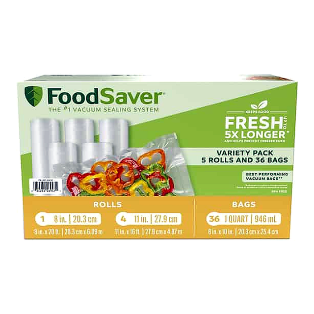 Foodsaver Vacuum Seal Rolls & Bags Variety Pack (1 ea)