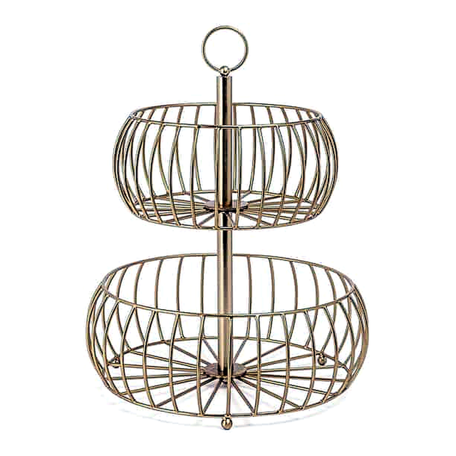 Over & Back Golden 2 Tier Fruit Basket (1 ea)