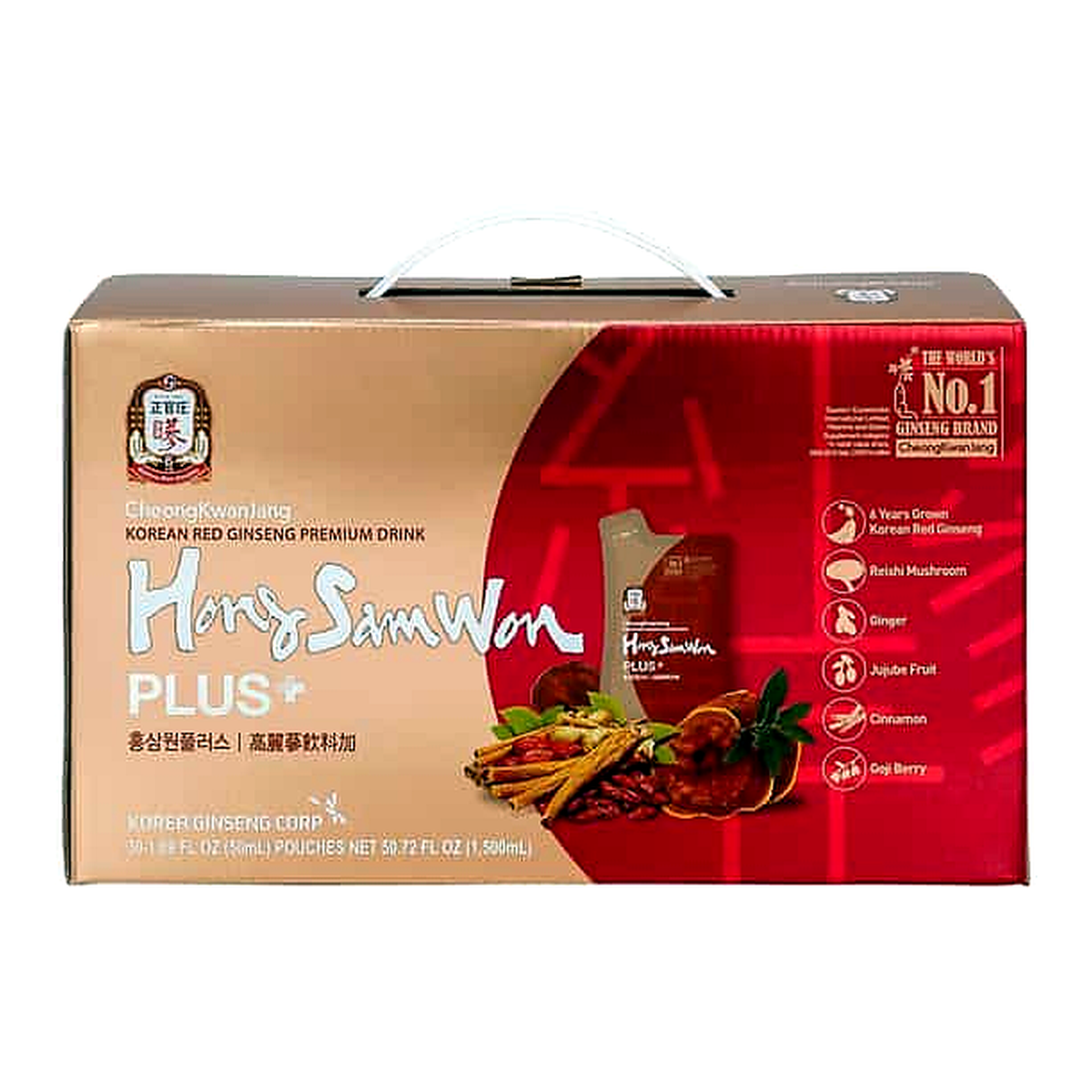 Cheong Kwan Jang Hong Sam Won Plus Korean Red Ginseng Tea Bags (50 ml x 30 ct)
