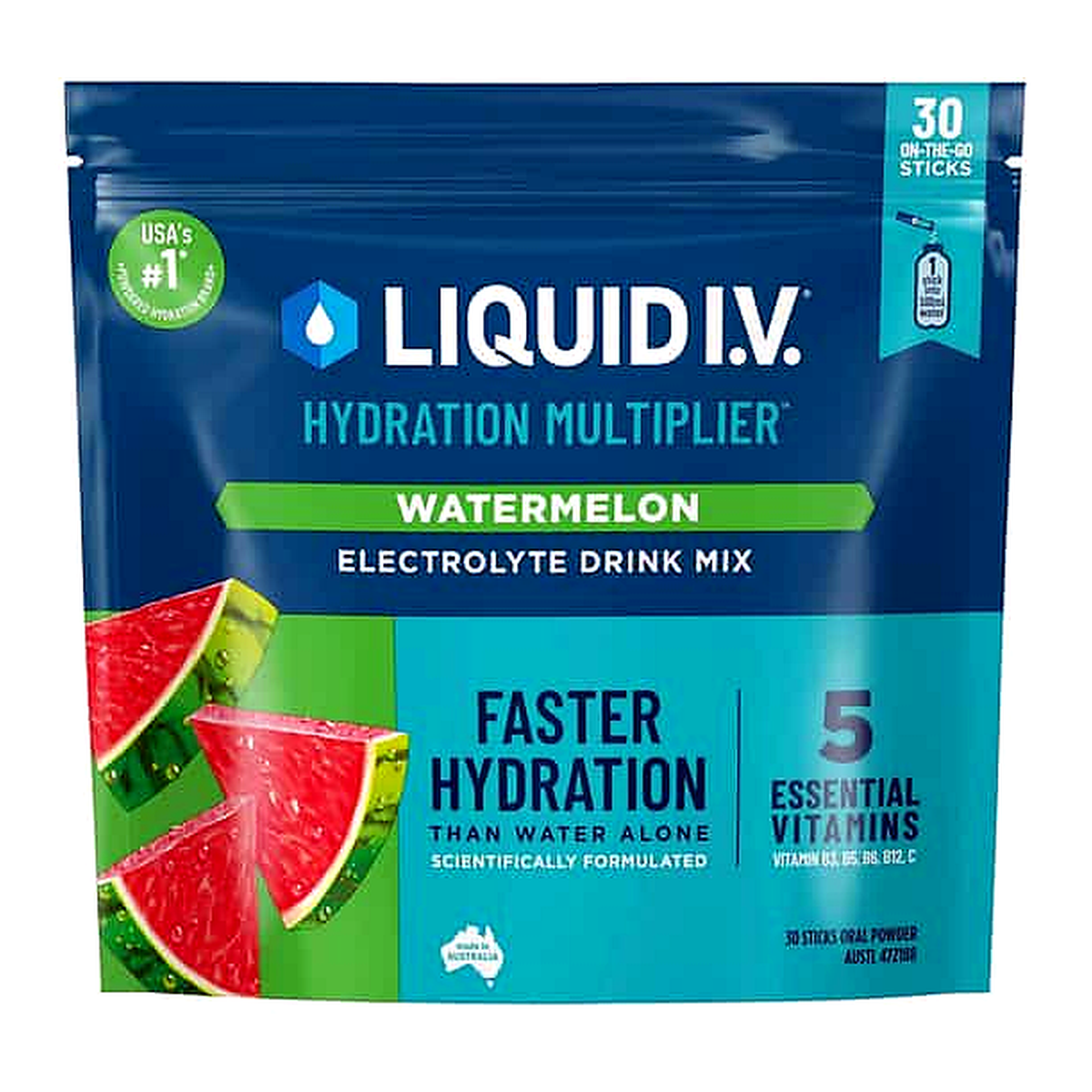 Liquid I.V. Hydration Multiplier Watermelon Electrolyte Drink Mix Sachets (30 pk)